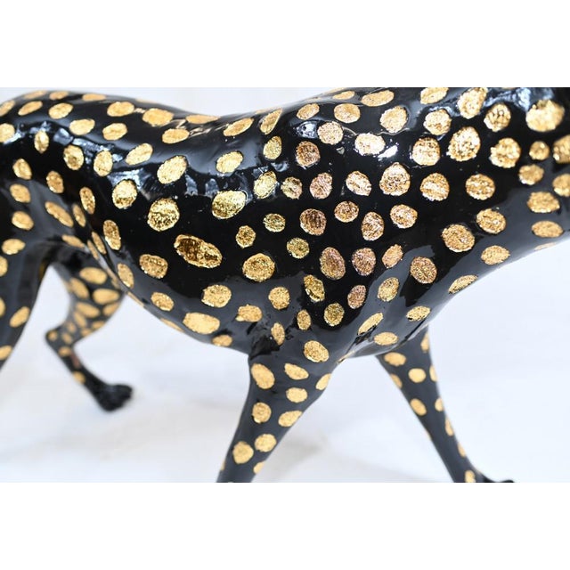 Art Deco Bronze Black Panther Statue For Sale - Image 4 of 10