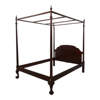 Baker Historic Charleston Queen Size Mahogany Canopy Bed For Sale