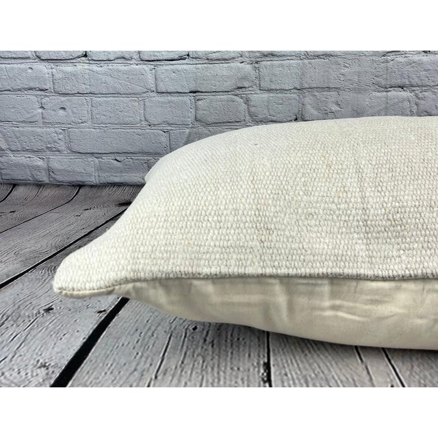 16 x 24 Hemp Pillow Turkish Cushion Natural White Pillow Cushion Cover For Sale - Image 4 of 4