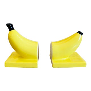 1980s Vintage Yellow Banana Bookends- A Pair For Sale