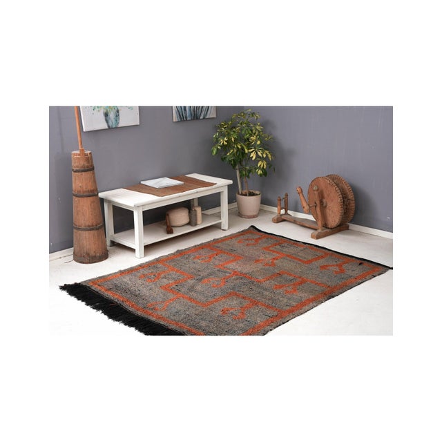 Vintage Decorative Turkish Tulu Rug - 5`0″ X 6`7″ For Sale In Los Angeles - Image 6 of 6