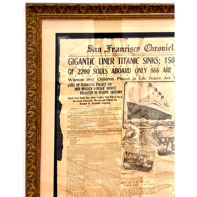 American “Titanic Sinks” San Francisco Chronicle Front Page For Sale - Image 3 of 6
