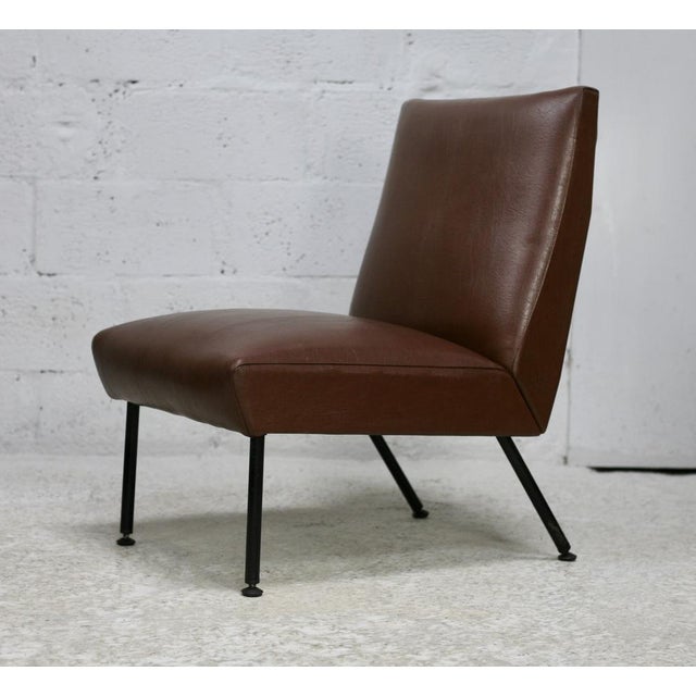 Brown Imitation Leather Lounge Chair, 1950s For Sale - Image 15 of 17