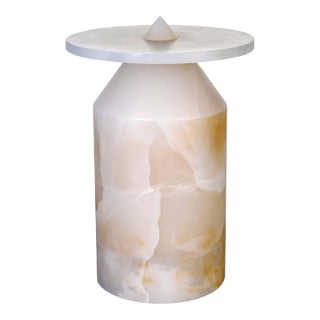 Modern Handcrafted Coffee Table in Italian White Marble by Karen Chekerdjian For Sale