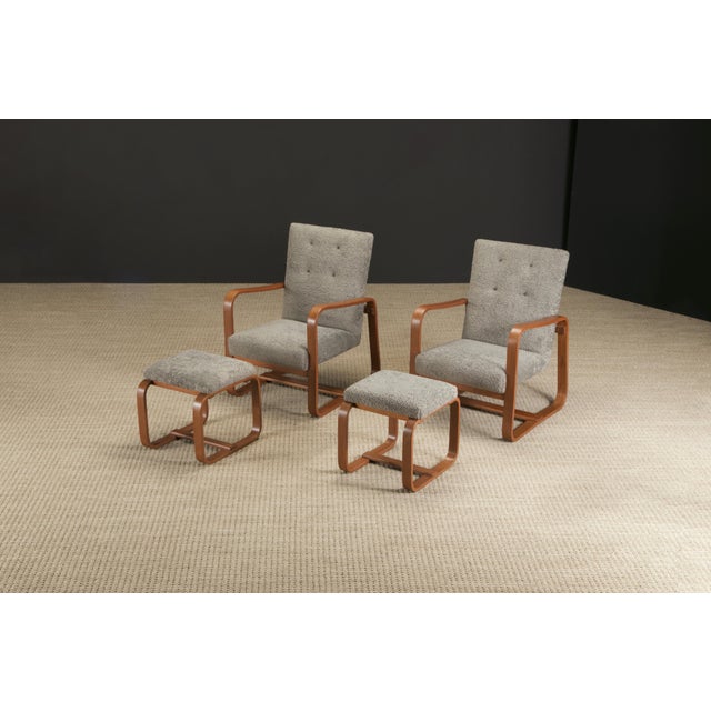 1940s Restored Living Room Suite by Giuseppe Pagano for Bocconi University, c 1940s - Set of 5 For Sale - Image 5 of 12