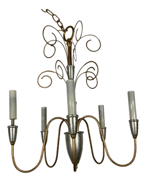 1980s Neoclassic Style Five Stems Chandelier