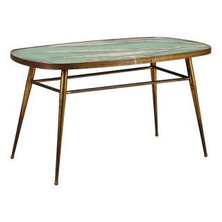 Brass and Glass Coffee Table, 1950s For Sale