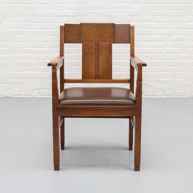 Art Deco Dutch Chair in Oak, 1920s For Sale - Image 10 of 18
