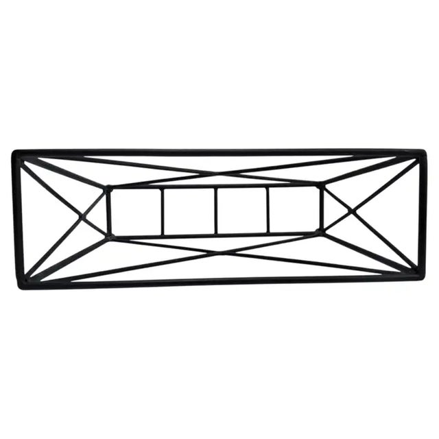 Mid Century French Directoire style black wrought iron magazine holder. This Neoclassical style metal magazine rack...