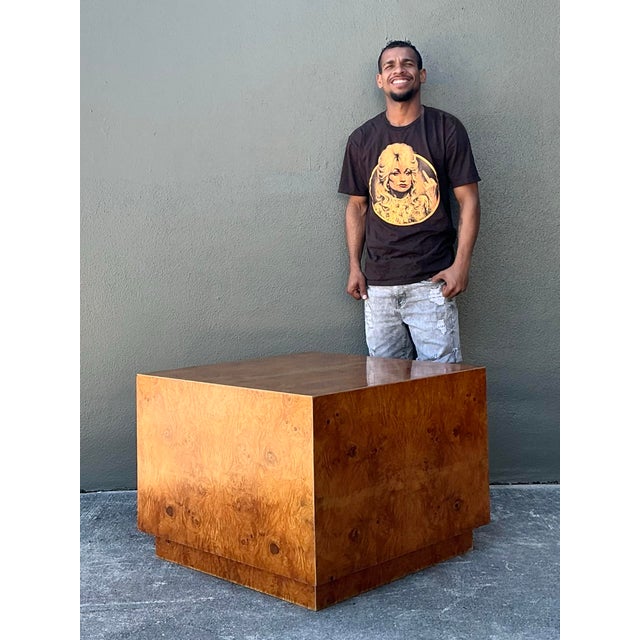 Late 20th Century Vintage Book Matched Burl Wood Table For Sale - Image 5 of 12