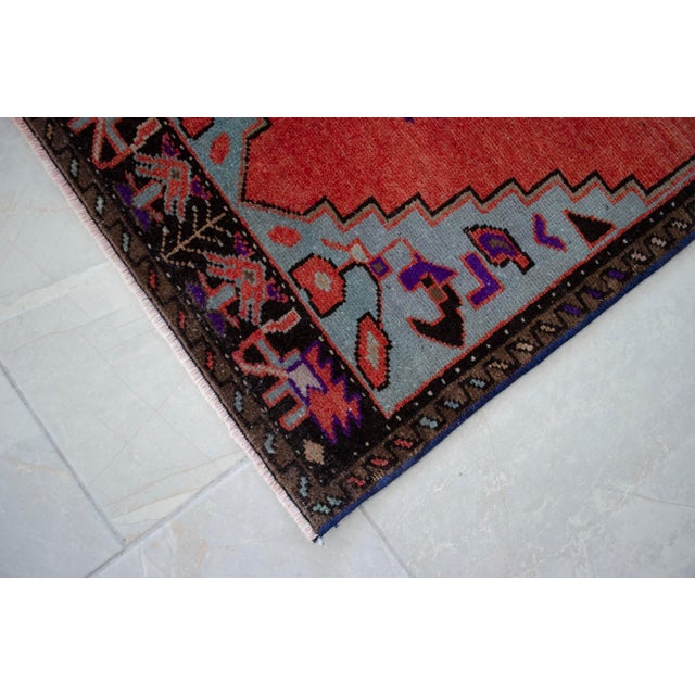Textile 1970s Vintage Hand Knotted Small Rug For Sale - Image 7 of 8