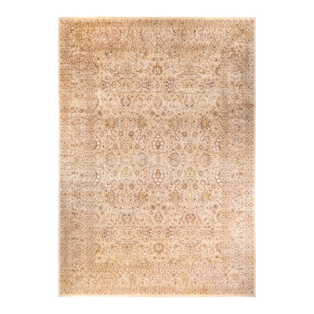 Mogul, One-of-a-Kind Hand-Knotted Area Rug - Ivory, 12' 2" x 17' 9" For Sale