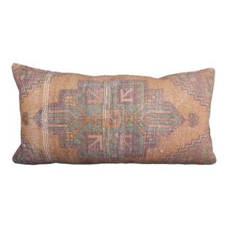 Handwoven Vintage Tribal Lumbar Rug Pillow Cover -16'' X 32'' For Sale