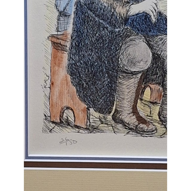 1960s Limited Edition Lithograph "Safed Street Scene With Fiddler" Artur Bar-on Ba-Bar For Sale - Image 11 of 16