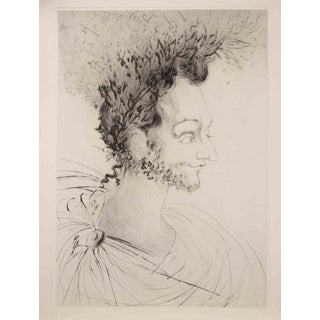 Salvador Dalì, Portrait of Ronsard, 1968, Etching For Sale