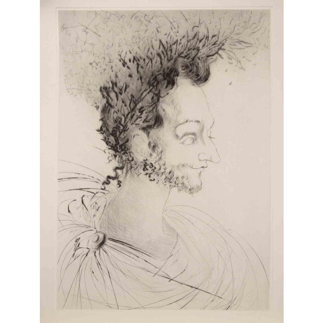 Salvador Dalì, Portrait of Ronsard, 1968, Etching For Sale