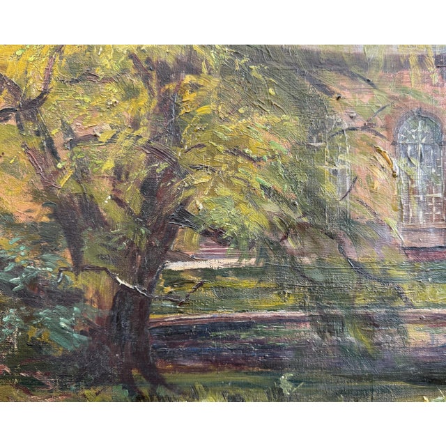 A wonderfully moody and textural oil on canvas depicting the orangery in the pleasure garden at Wernigerode; circa 1910....