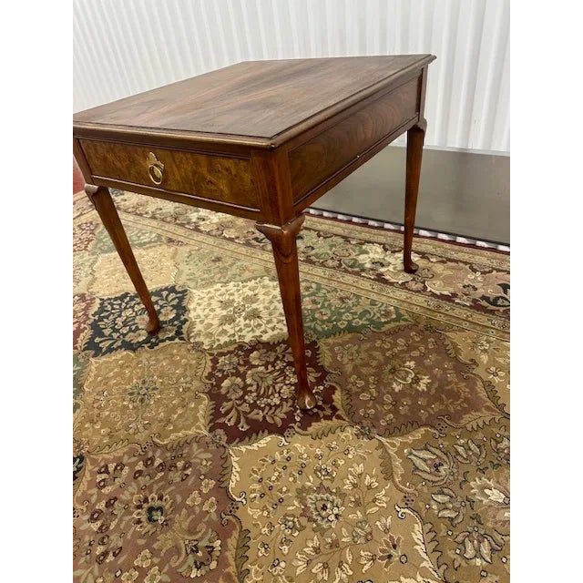 1960s Baker Flamed Mahogany End Table For Sale In New York - Image 6 of 7