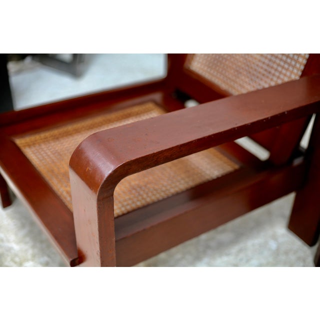 Set of Large Armchairs in Wood and Cane, 1960 For Sale - Image 12 of 18