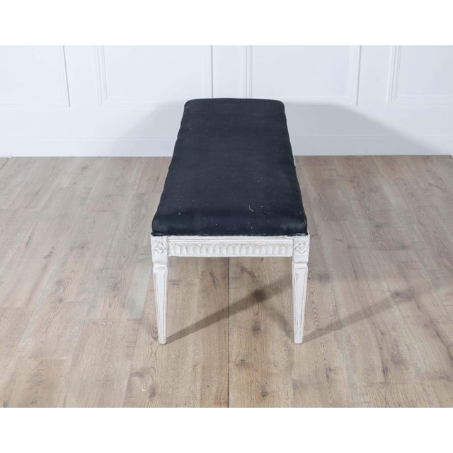 Wood Swedish Neoclassical Painted Bench, circa 1880 For Sale - Image 7 of 7
