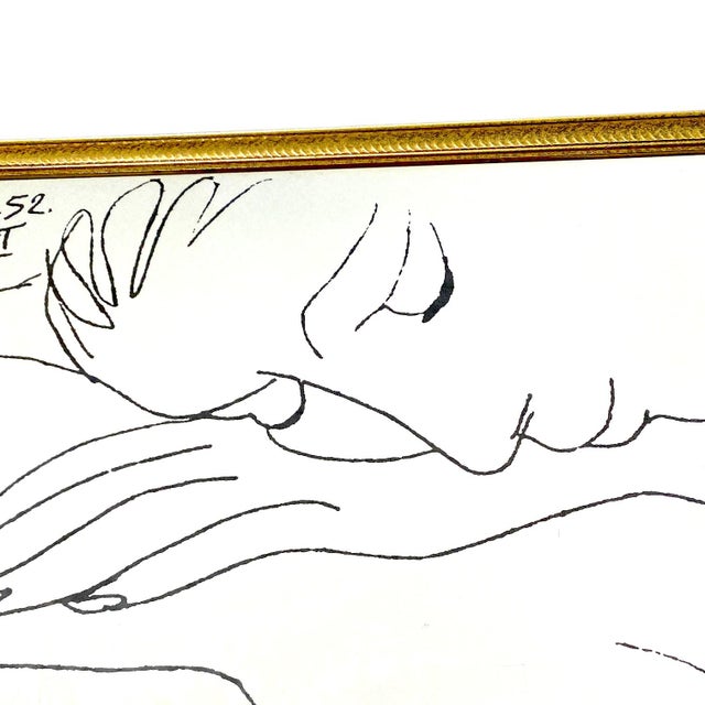 A striking and instantly recognizable Pablo Picasso lithograph featuring one of his elegant continuous line drawings. This...