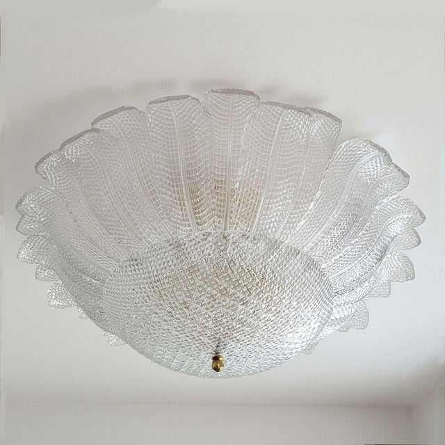1970s 1970s Neoclassical Murano Glass Large Flush Mount For Sale - Image 5 of 9