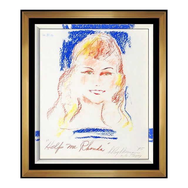 1995 Rhonda Helps Playboy Modern Blue Oil and Pastel LeRoy Neiman For Sale