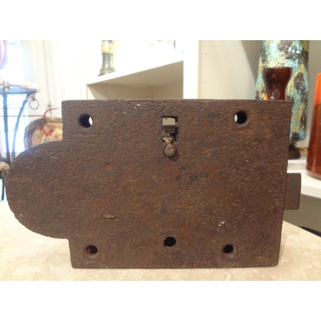 Brown 18th Century French Iron Lock and Key For Sale - Image 8 of 13