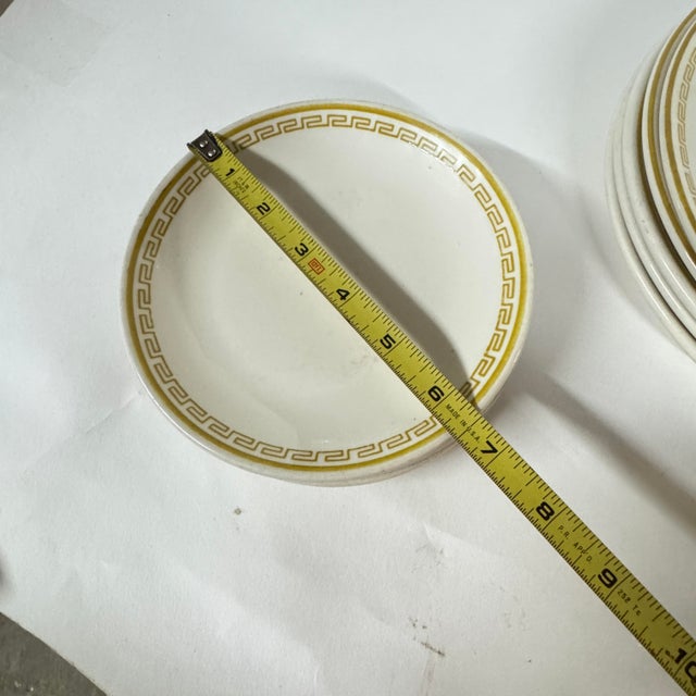 1950s Homer Laughlin Restaurant Quality Gold Greek Key Banded Dinnerware- 19 Pieces For Sale - Image 9 of 11