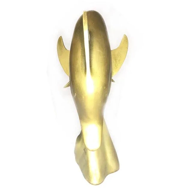 Art Nouveau 1980s Vintage Brass Dolphin Figurine For Sale - Image 3 of 10