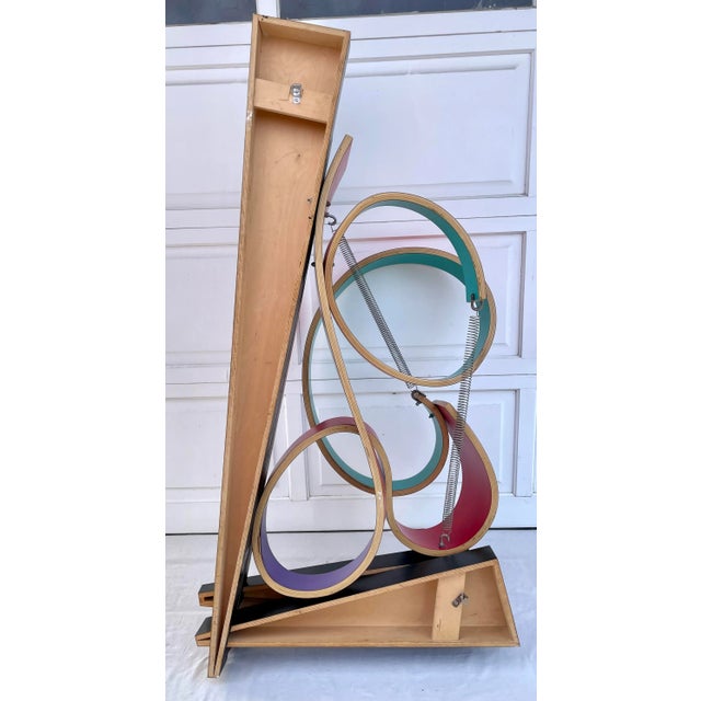1987 Modern Original Signed Colorful Abstract Ribbon Wall Sculpture For Sale - Image 12 of 12