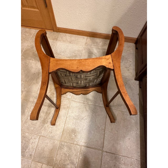 Wood Antique Victorian Bustle Chair Maple For Sale - Image 7 of 12