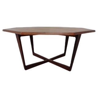 Danish Octagonal Teak Coffee Table, 1960s For Sale