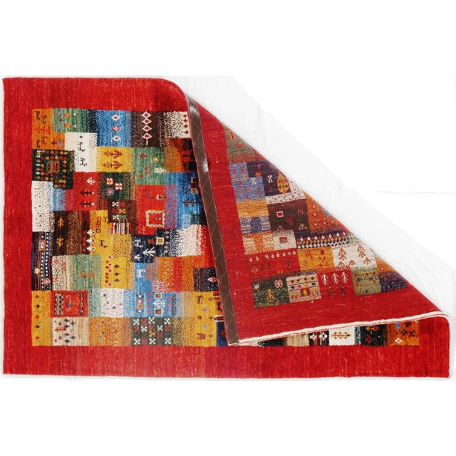 GorgeousPersian Gabbeh rug. Hand-knotted. Hand-Spun Wool Fine lamb's wool. The lovely piece of your home. This rug has a...