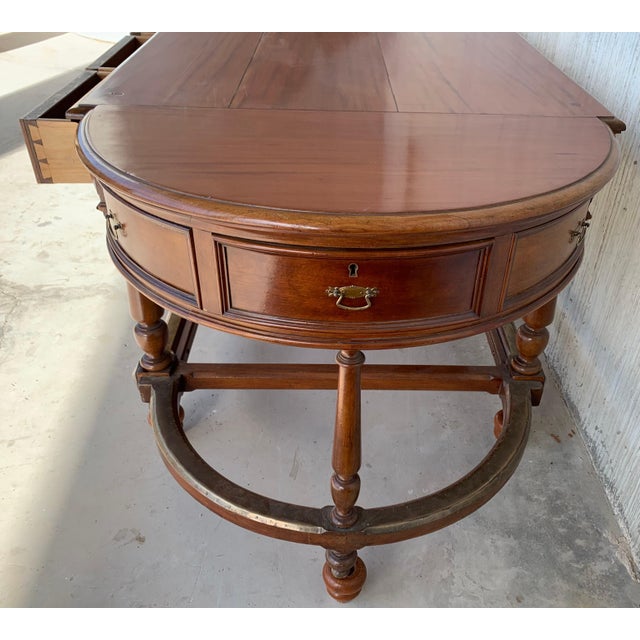12 Foot Oval Center Table with Drawers in Both Sides, 20th Century For Sale - Image 12 of 18