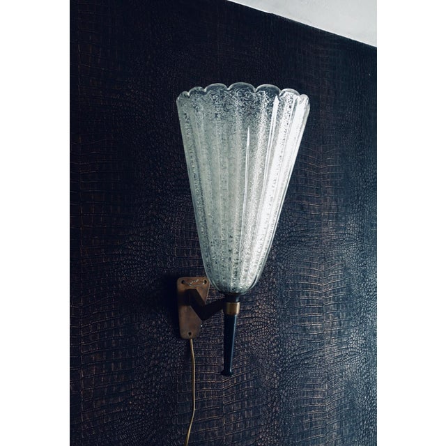 Italian Art Glass Wall Lamp by Barovier & Toso, 1950s For Sale - Image 10 of 14