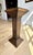 1970s Vintage Dark-Stained Pencil-Reed Rattan Pedestal / Plant Stand / Drink Table For Sale - Image 5 of 9