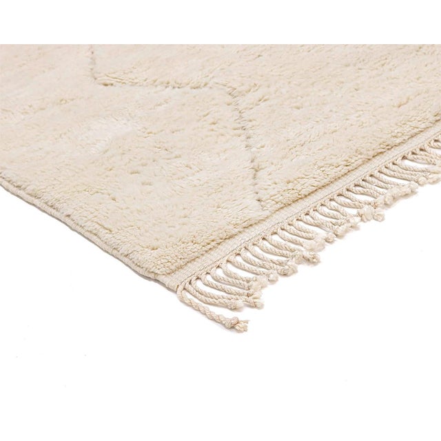 Asymmetric Cross Tone-on-Tone Hand-Knotted Wool Rug | 12'11" X 10'0" | One of a Kind For Sale - Image 4 of 8