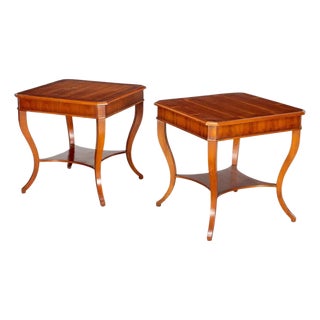 Pair of Alfonso Marina Two Tier Side Tables With Shaped Legs For Sale