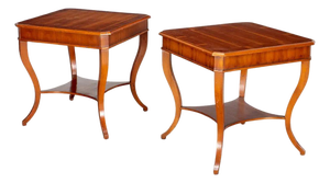 Pair of Alfonso Marina Two Tier Side Tables With Shaped Legs