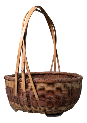Japanese Handwoven Bamboo Basket, 1950s