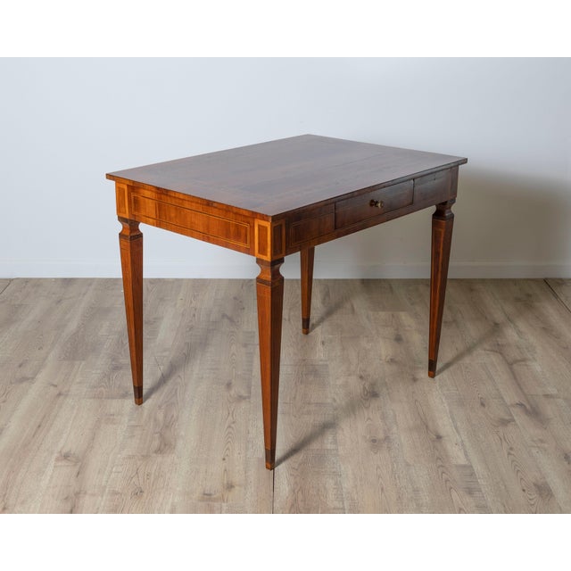 19th Century A very elegant walnut table/desk with a central drawer For Sale - Image 5 of 11