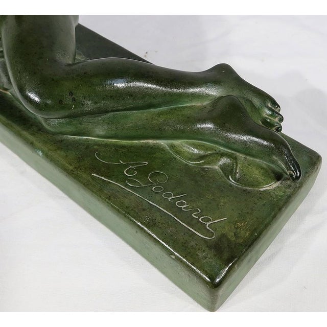Art Deco Sculpture of La Demoiselle et le Chevreau by A. Godard, Early 1900s For Sale - Image 14 of 18