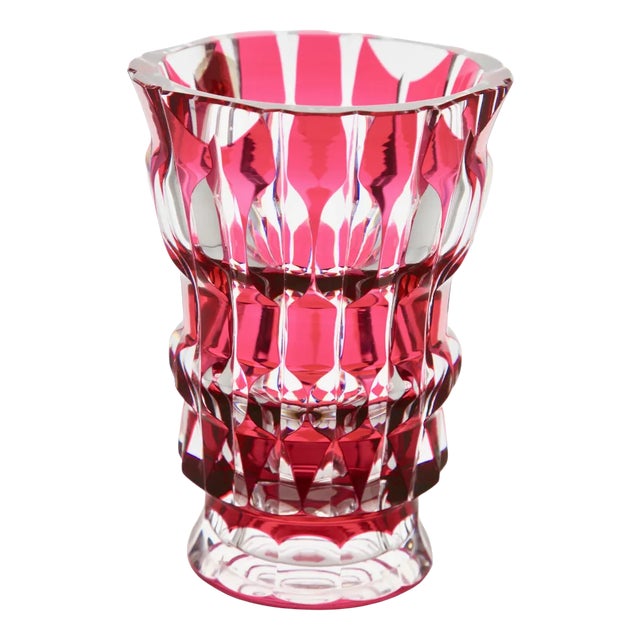 Cut-to-Clear Crystal Vase by Charles Graffart for Val Saint Lambert For Sale