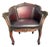 Vintage Theodore Alexander French Rococo Style Carved Leather Tub Armchair For Sale