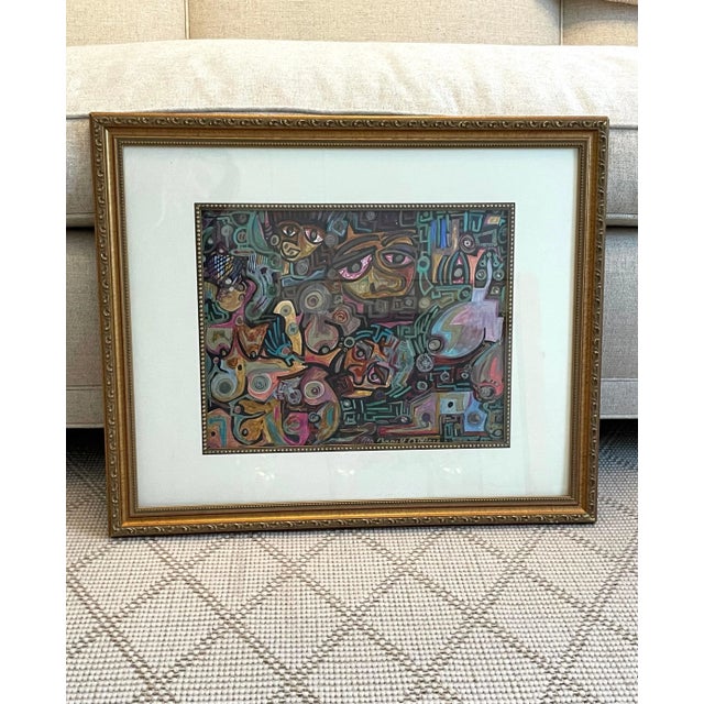 Contemporary Abstract Painting with Frame For Sale - Image 11 of 12