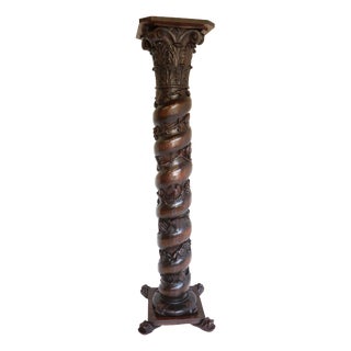 Antique French Oak Pedestal, 1860 For Sale
