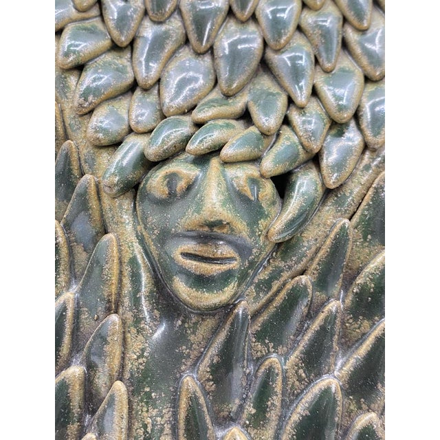 Glazed Ceramic Mural with Scaly Leaf Structure, Germany, 1960s For Sale - Image 11 of 17