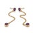 The earrings are adorned with vibrant, round-cut natural amethyst gemstones that exhibit deep, royal purple hues. The...