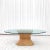 1970s Coastal McGuire Sheaf of Wheat Bamboo Pedestal Oval Glass Dining Table Signed For Sale - Image 10 of 10